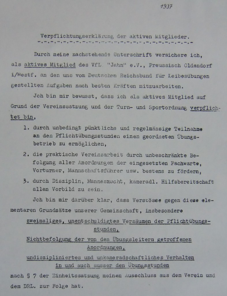 Abb. 15_Verpflichtungserklärung VFL Jahn, 1937